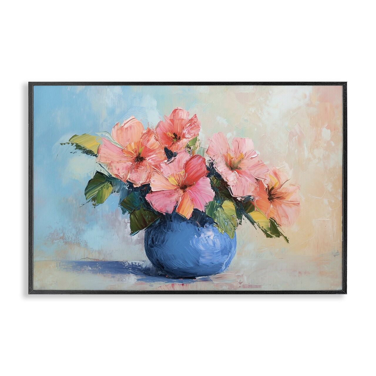 Stupell Industries Hibiscus Flowers in Blue Vase Framed Giclee, design by Gina Kelly